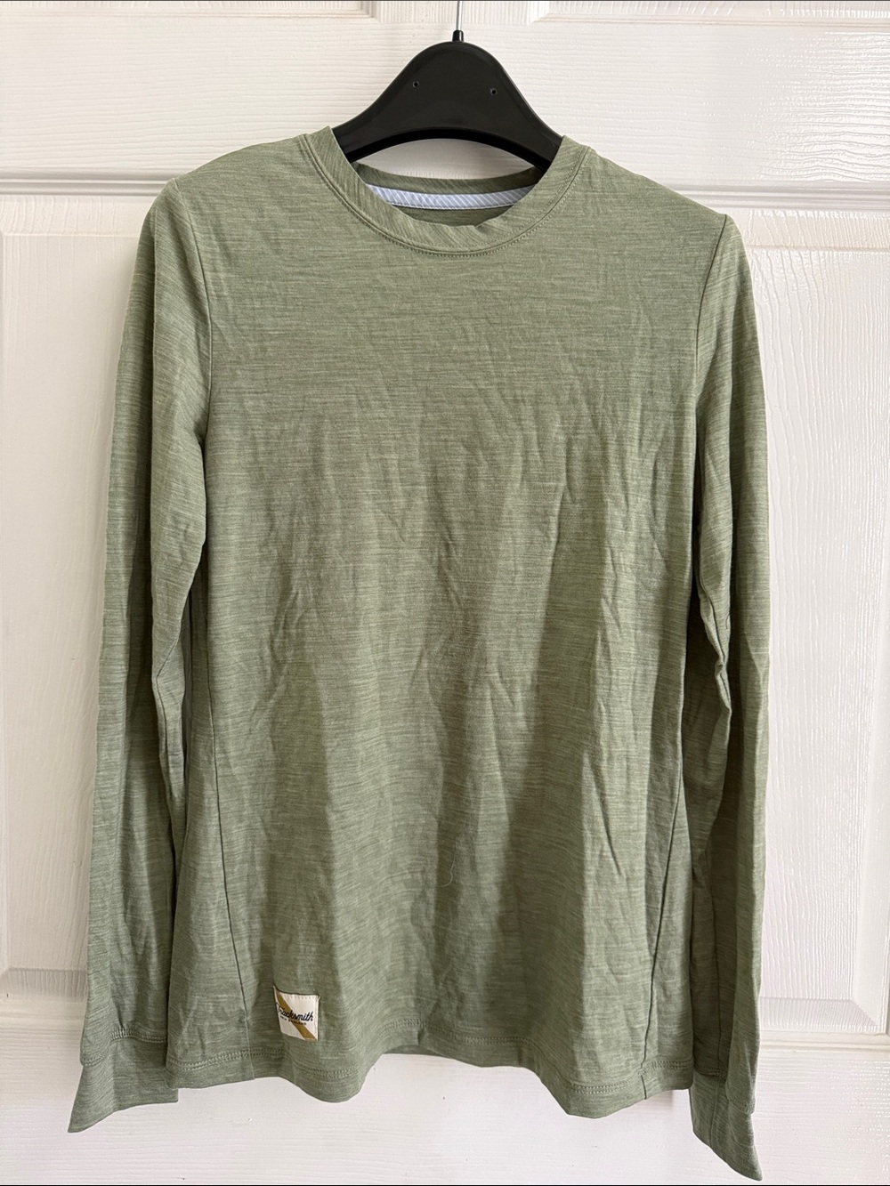 Tracksmith Women's Long Sleeve Harrier Merino Wool Tee in Sage